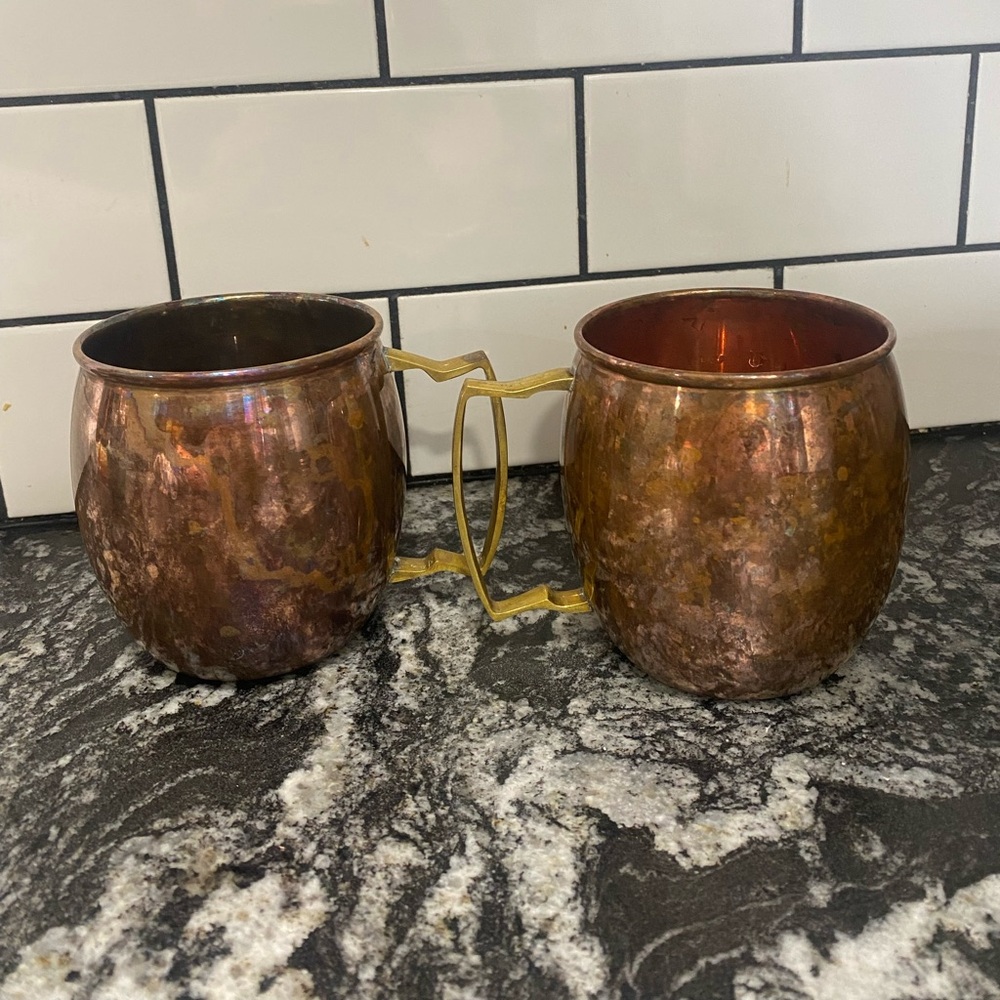 Set of 2 Copper Moscow Mule Mugs